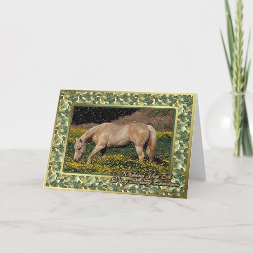 Palomino Quarter Horse Blank Christmas Card