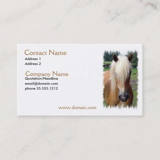 Customizable Palomino Quarter Horse Business Card