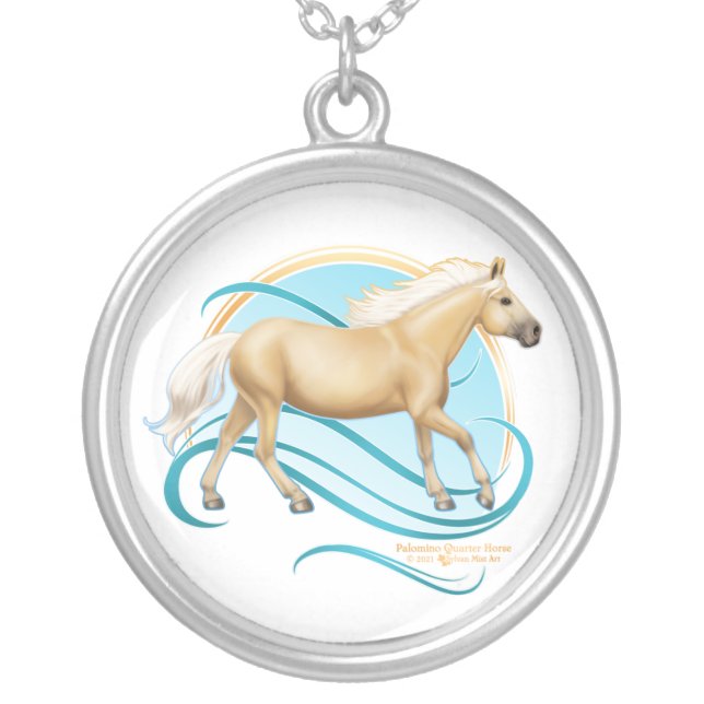Palomino Quarter Horse Silver Plated Necklace (Front)