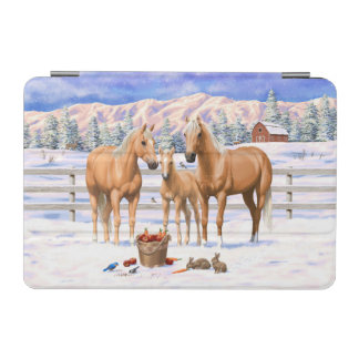 Palomino Quarter Horses In Winter Snow iPad Mini Cover