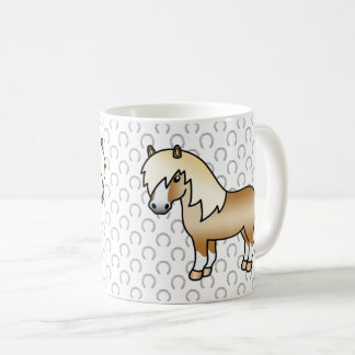 Palomino Shetland Pony Cute Cartoon Illustration Coffee Mug