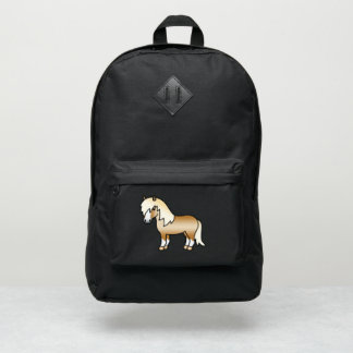 Palomino Shetland Pony Cute Cartoon Illustration Port Authority® Backpack