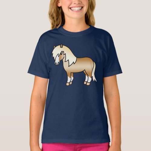 Palomino Shetland Pony Cute Cartoon Illustration T_Shirt