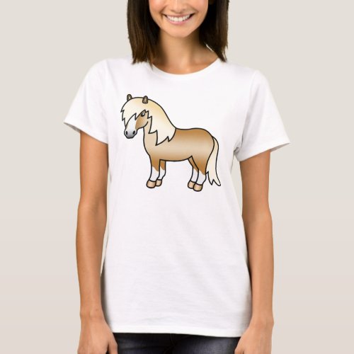 Palomino Shetland Pony Cute Cartoon Illustration T_Shirt