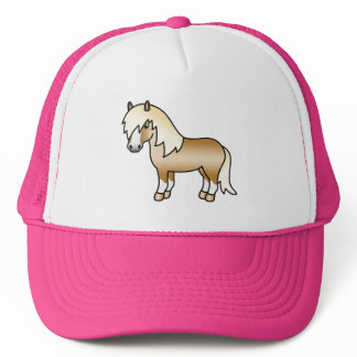 Palomino Shetland Pony Cute Cartoon Illustration Trucker Hat