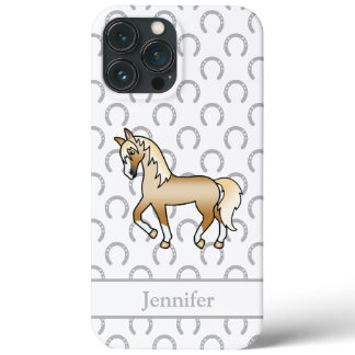 Palomino Trotting Horse Cute Cartoon Illustration iPhone 13 Pro Max Case