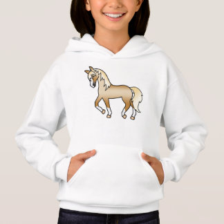 Palomino Trotting Horse Cute Cartoon Illustration Hoodie