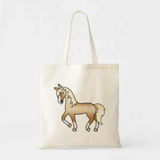 Palomino Trotting Horse Cute Cartoon Illustration Tote Bag