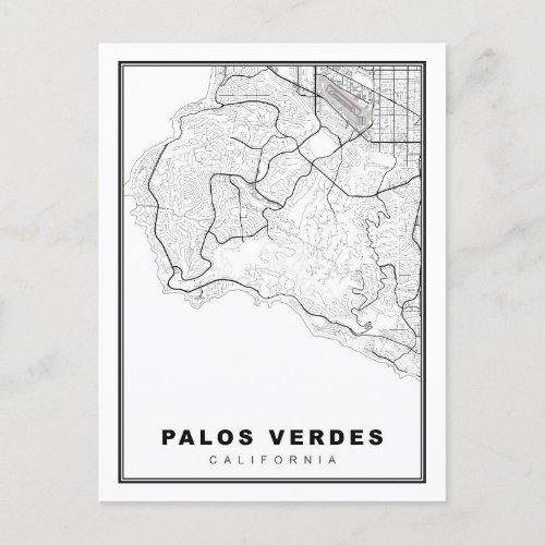 Palos Verdes Map Holiday Postcard