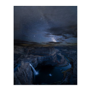 Palouse Falls Park & Milky Way Washington State Acrylic Print