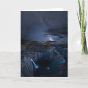 Palouse Falls Park & Milky Way   Washington State Card