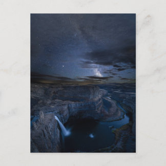 Palouse Falls Park & Milky Way | Washington State Postcard