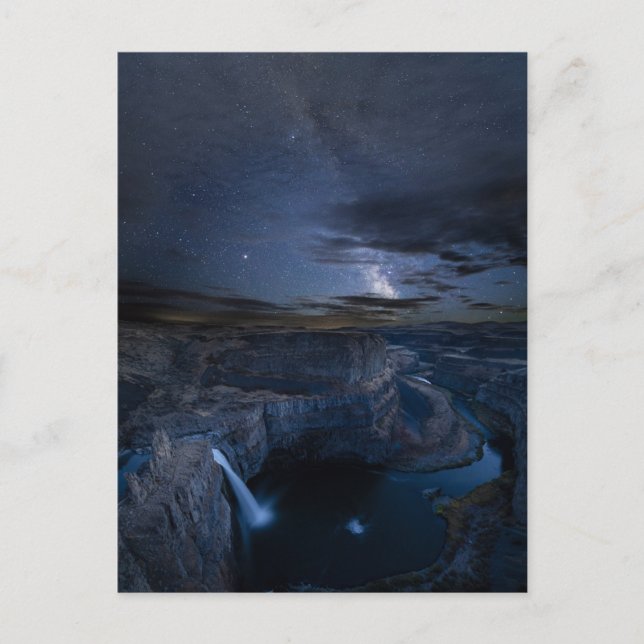 Palouse Falls Park & Milky Way | Washington State Postcard (Front)