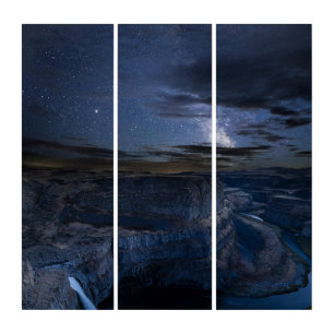 Palouse Falls Park & Milky Way Washington State Triptych