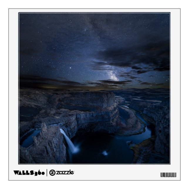 Palouse Falls Park & Milky Way | Washington State Wall Decal (Front)