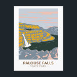 Palouse Falls State Park Washington Vintage Postcard<br><div class="desc">Palouse Falls State Park artwork design. It is a waterfall on the Palouse River in southeast Washington.</div>