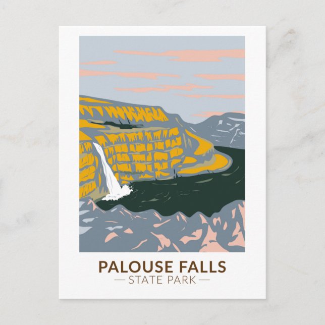 Palouse Falls State Park Washington Vintage Postcard (Front)