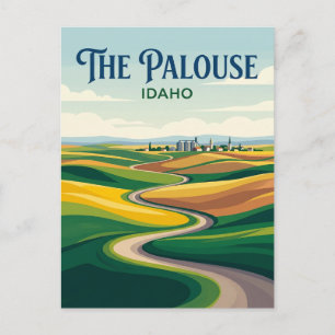 Palouse Rolling Hills Idaho Postcard