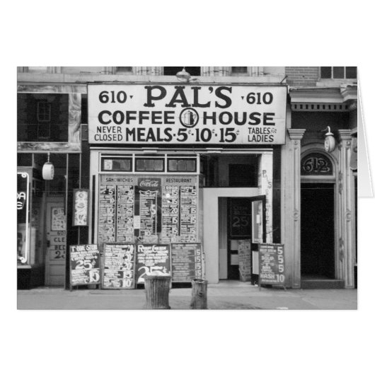 Pal's Coffee House, 1939 Cards (Front Horizontal)