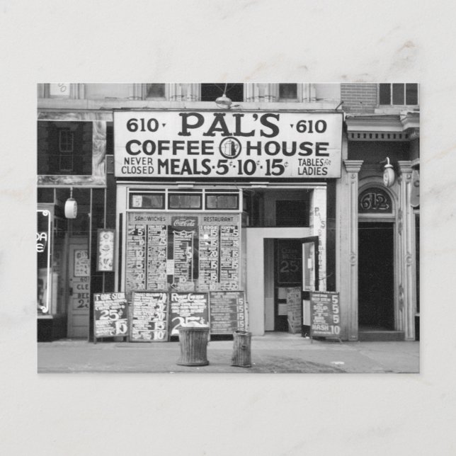 Pal's Coffee House, 1939 Postcard (Front)