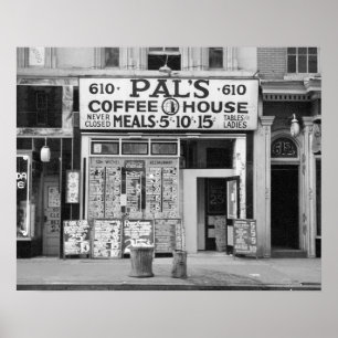 Pal's Coffee House, 1939. Vintage Photo Poster