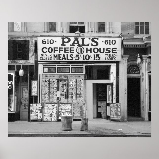Pal's Coffee House, 1939. Vintage Photo Poster (Front)