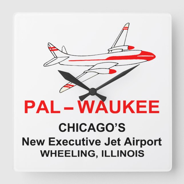 Palwaukee Airport, Wheeling, Illinois Square Wall Clock (Front)