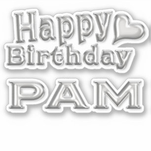 Pam Happy Birthday silver Sticker