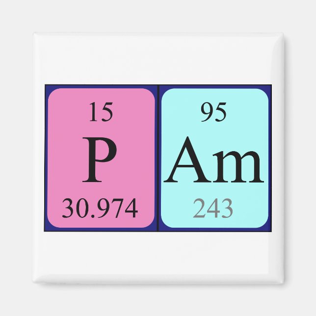 Pam periodic table name magnet (Front)