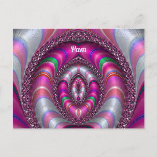 PAM   PINK 3D Fractal Design   Postcard