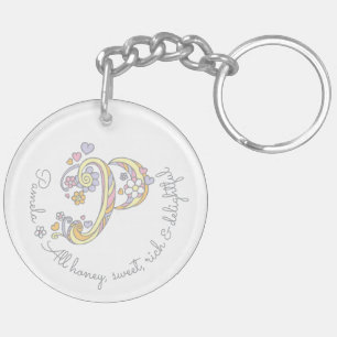 Pamela initial P girls name personalized keychain