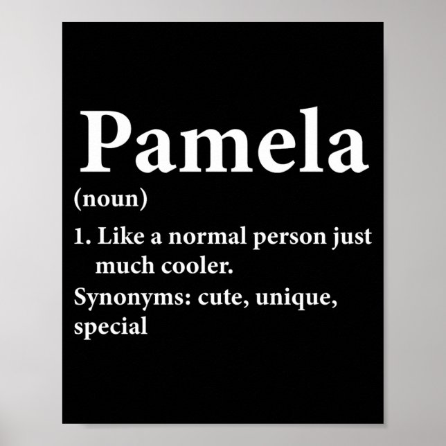 Pamela Name Definition Funny D  Poster (Front)