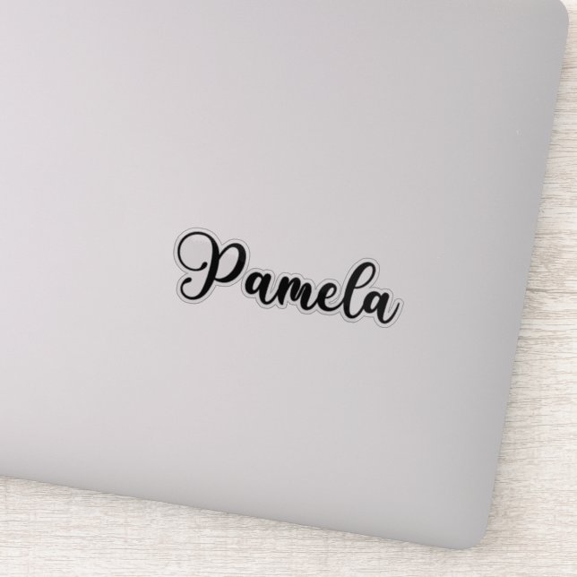 Pamela Name - Handwritten Calligraphy Sticker (Detail)