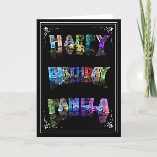 Pamela _ Name in Lights greeting card Photo