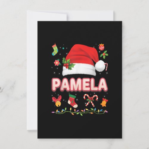Pamela Santa Claus Hat Family Merry Christmas Xmas Invitation