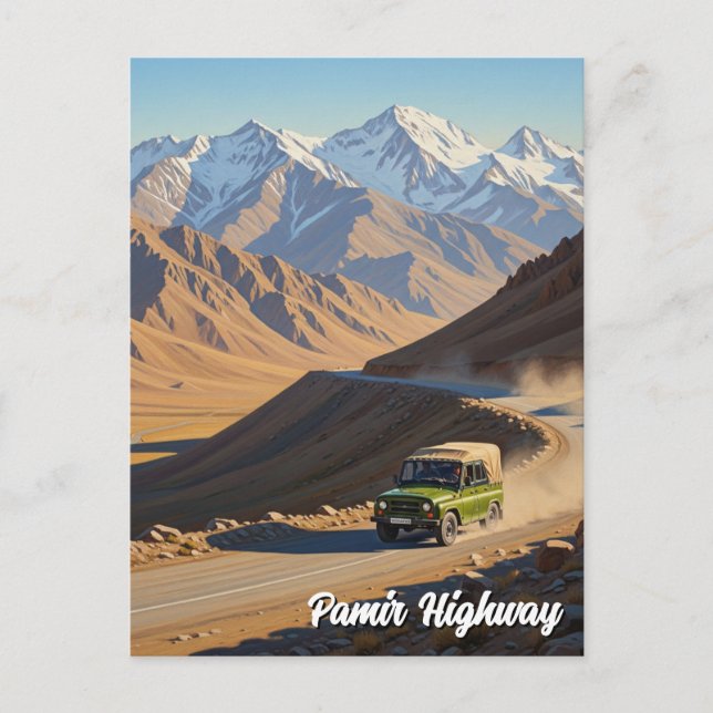 Pamir Highway Tajikistan Travel  Postcard (Front)