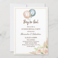 Pampa Grass Gender Reveal Invitation