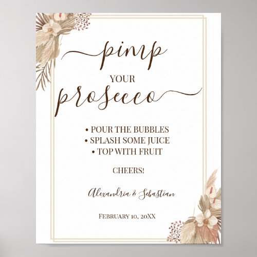 Pampa Grass Pimp your Prosecco Bridal Shower Sign