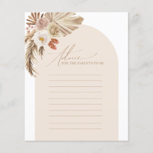 Pampas Arch Advice to Parent Baby Shower Game