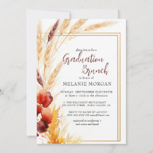 Pampas Autumn Beige Bridal Shower Invitation