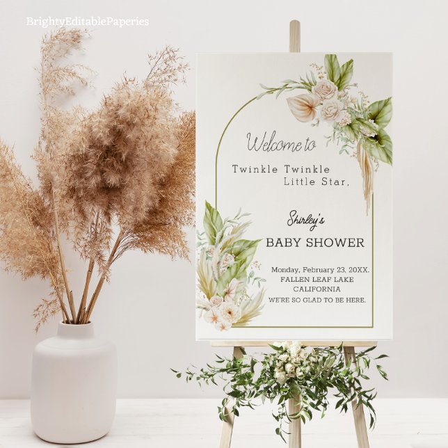 Pampas Baby Shower Welcome Sign (Creator Uploaded)