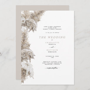 Pampas Beige Both Sets Parents Wedding II Invitation