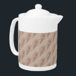 Pampas Bohemian Earthy Tone Brown   Teapot<br><div class="desc">Bohemian Pampas and Cotton Plant Hand Drawn</div>