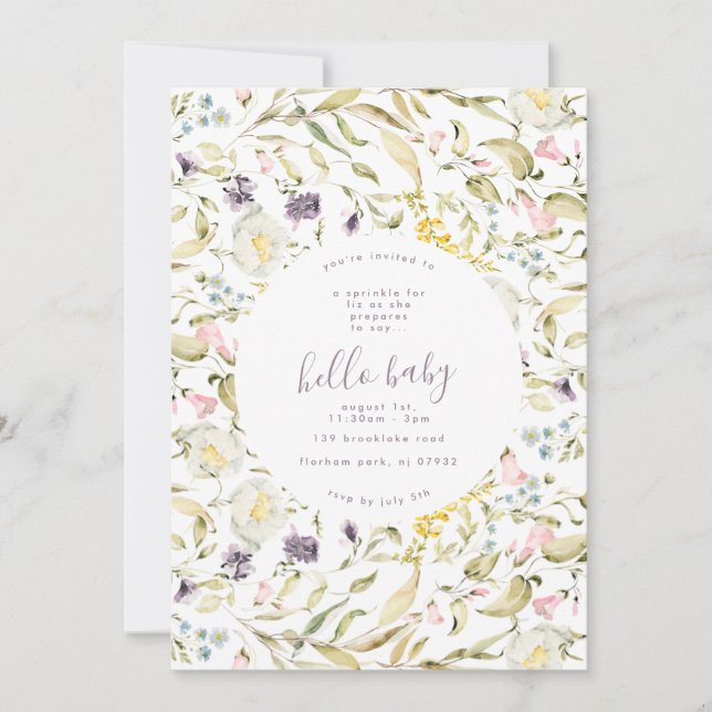 Pampas Boho Wildflower Beach Hello Baby Shower Invitation (Front)