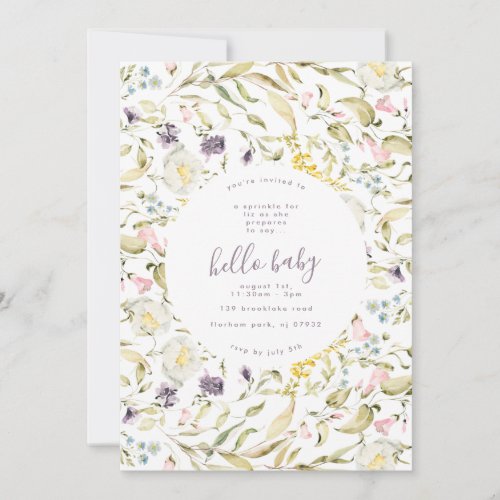 Pampas Boho Wildflower Beach Hello Baby Shower Invitation