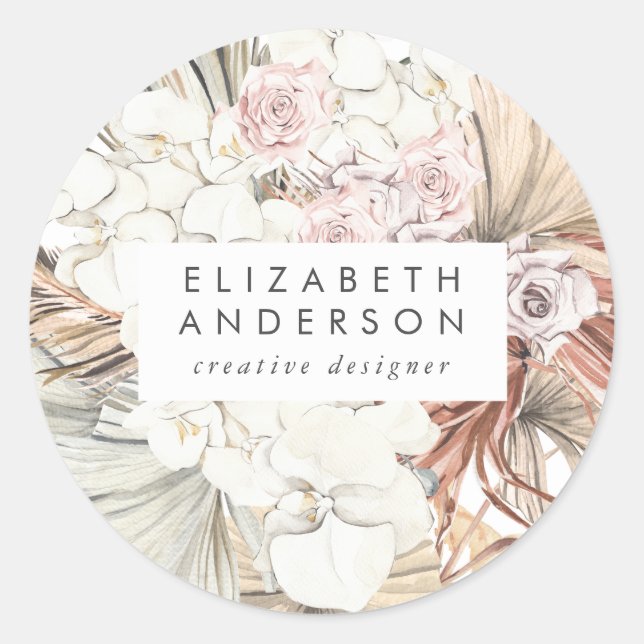 Pampas business classic round sticker (Front)