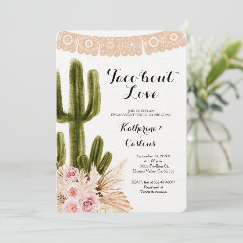  Pampas Cactus Taco Bout Love Engagement Party   Invitation