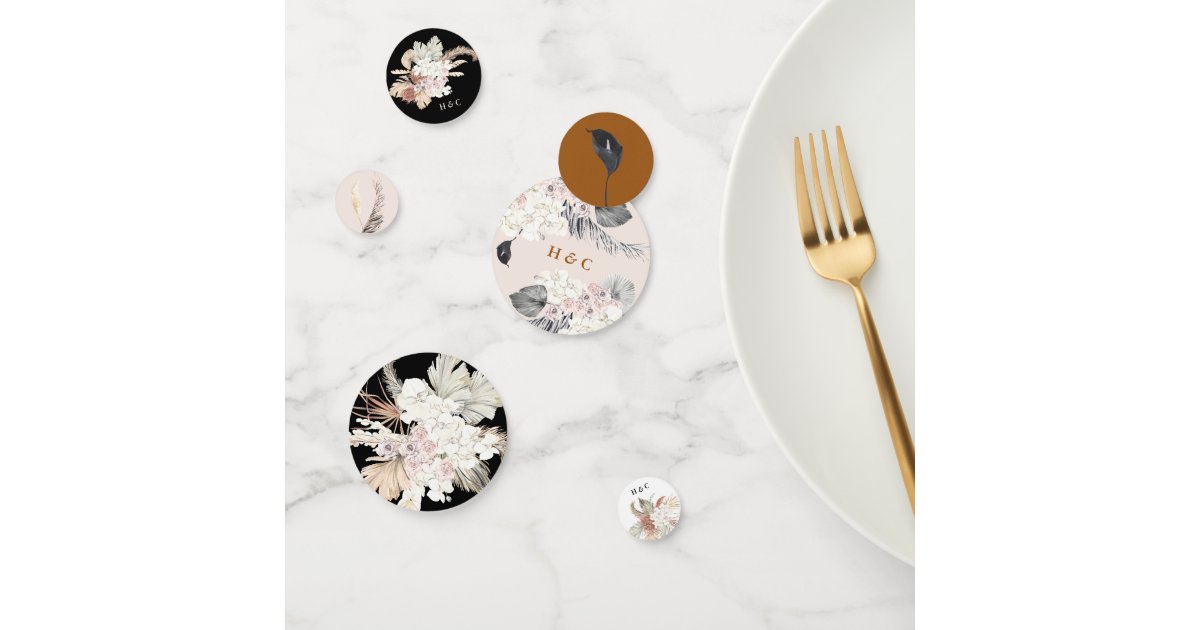 Pampas Dried Grass Floral Wedding Table Decor Confetti Zazzle