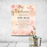 Pampas floral butterfly wedding program timeline poster<br><div class="desc">A modern,  elegant wedding program,  timeline.  Blush,  rose gold gradient background decorated with pampas grass and blush pink florals,  roses,  butterflies. Personalize and add your names and wedding details. Black colored letters.  If you have more text it's possible to reduce the line space.</div>