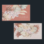 Pampas Florist Terracotta Coral Desert Premium Business Card<br><div class="desc">Standout from the crowd - for the business owner or promoter of a brand trying to show they are on trend and modern. And or someone who has an boho or pampas event. Pampas Florist Terracotta Coral Desert Premium Business Card - *For additional zazzle business stationery, advertising or merchandising items...</div>